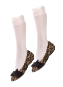 Knittex podkolanówki lycra Ewa gładkie białe 2-pak
