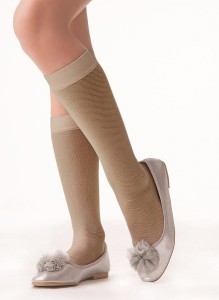 Knittex podkolanówki Aida siateczka beż